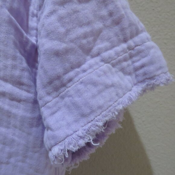 FREE PEOPLE WE THE FREE Palo Alto Textured Gauzy Cotton Oversize Pocket Top Boho - Picture 5 of 13